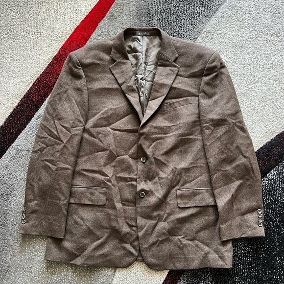 Oscar De La Renta Brown Wool Blend Sportcoat - Picture 1 of 4